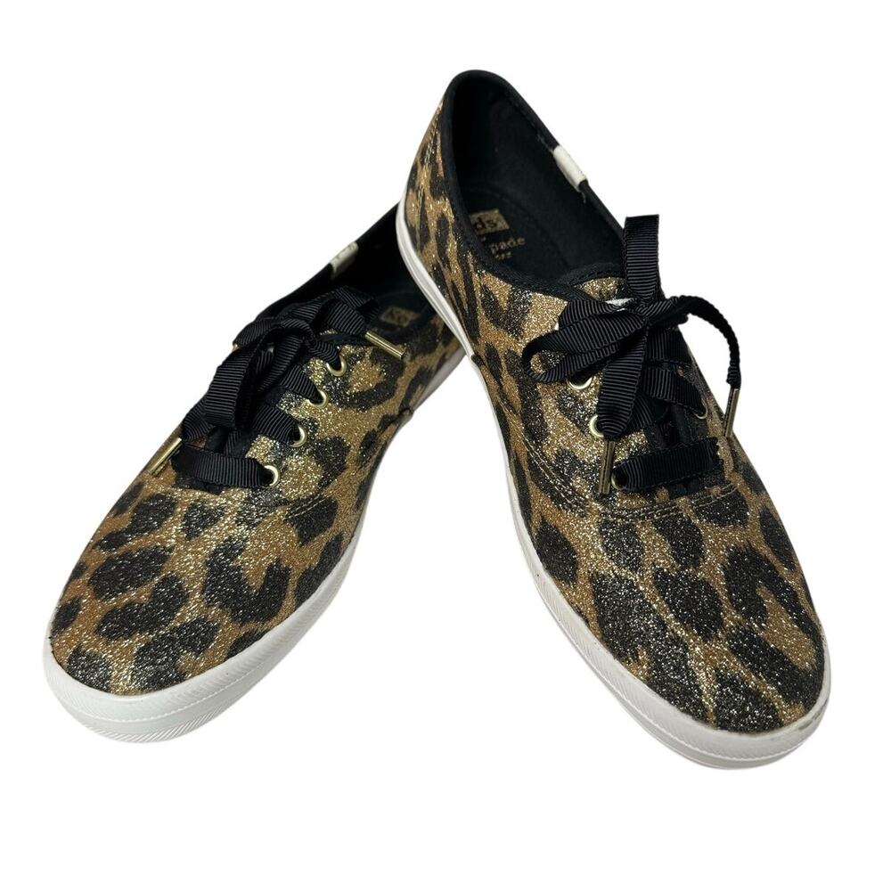 Keds x Kate Spade Leopard Glitter Champion Sneakers Size 7